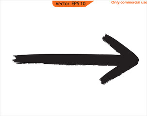 Brush-Drawn Curved Arrows Set – Hand-Drawn Doodle Marker Arrows with Thick Line