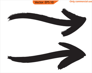 Bold Curved Brush Arrows – Hand-Drawn Doodle Arrow Set with Wavy Lines, Scratches, and Marker Stroke Effects