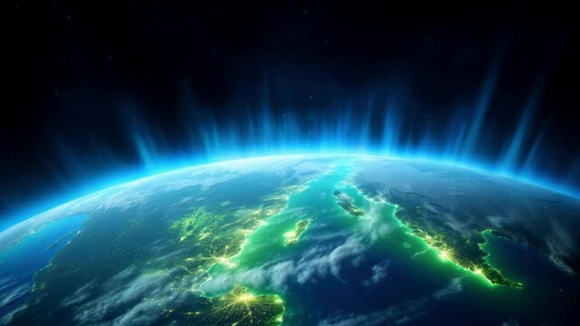 Earth at night mediterranean coastline stunning view