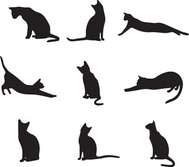 Elegant Cat Silhouettes A Collection of Poses 