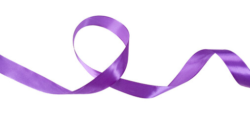 dark purple ribbon bow banner decoration isolated on white or transparent png