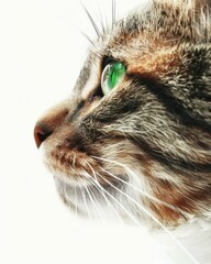 Curious Cat with Green Eyes