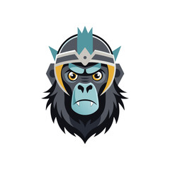 Fototapeta premium Minimal Angry Chimpanzee Tribal Face icon vector illustration