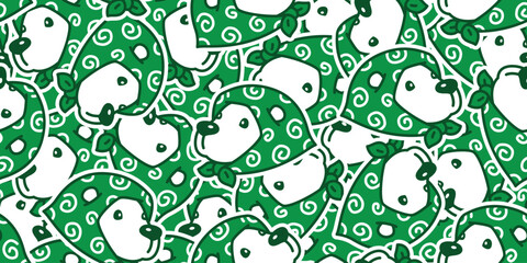 bear seamless pattern polar bear kerchief hair tie vector face head japan cartoon doodle teddy gift wrapping paper tile background repeat wallpaper scarf isolated illustration design green
