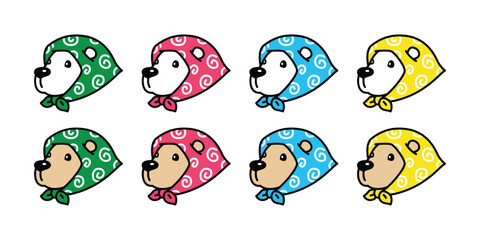 Bear vector polar bear hair tie kerchief icon japan teddy cartoon character pattern doodle logo illustration symbol design