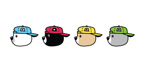 Bear vector polar bear cap hat rgb icon cartoon character doodle logo teddy illustration symbol design