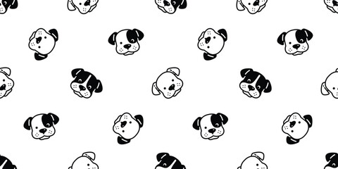 dog seamless pattern vector puppy smiling face french bulldog pet breed cartoon doodle tile background gift wrapping paper repeat wallpaper illustration isolated design
