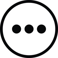More Options Icon – Three Dots in Circle Minimalist Vector Symbol