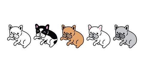 dog vector french bulldog icon sitting cartoon character puppy pet doodle symbol illustration design isolated