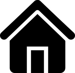 Black House Icon – Minimalist Real Estate and Home Symbol