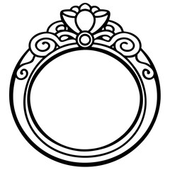 Vintage Filigree Ring Line Art