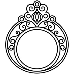 Vintage Filigree Ring Line Art