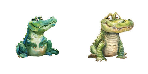Fototapeta premium alligator watercolor vector illustration