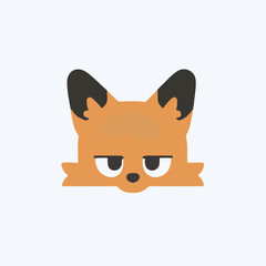 Unimpressed Orange Fox Cartoon Character Peeking Over Edge