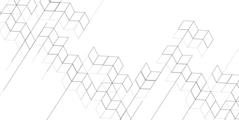 Abstract geometric background with isometric black blocks