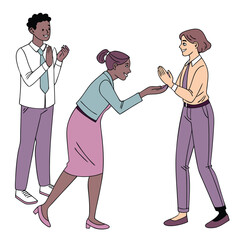 Diverse Team Applauding Colleague s Success Celebrating Achievement and Showing Appreciation in a Business Setting