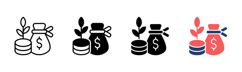 Growth Finance icon sheet multiple style collection
