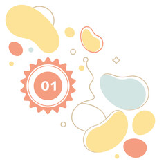 Abstract Number One Design with Organic Shapes and Pastel Colors for Branding and Marketing