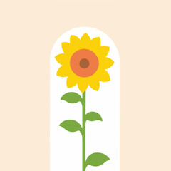 Cheerful sunflower illustration on a clean background.