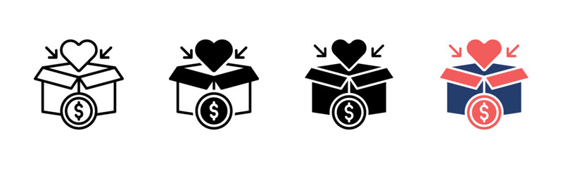 Charity Donation icon sheet multiple style collection