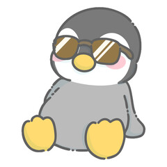 サングラスをかけたペンギンのイラスト