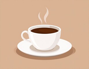 Obraz premium Simple Illustration Of A Cup Of Hot Coffee