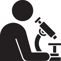 Laboratory Scientist Microscope Vector Silhouette