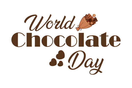  World Chocolate Day typography-design – Sweet Gift Bag Vector Illustration