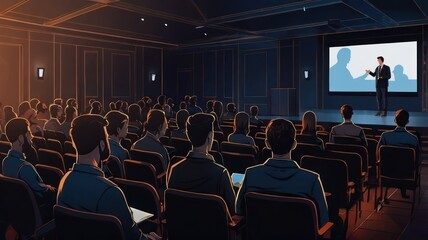 Business presentation in a conference room