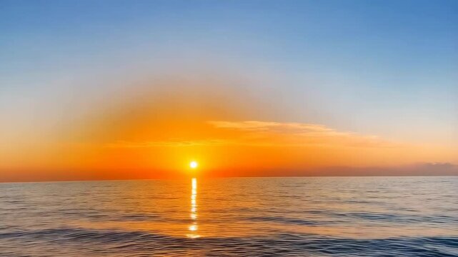 Abstract ocean waves washing onto golden sandy beach during colorful sunrise, featuring calming coastal seascape with natural gradient hues