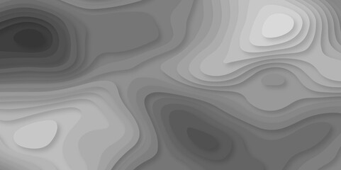 Papercut layers and paper cut topography vector art background banner texture. Abstract gray paper cut background with realistic shapes. Modern vector illustration for concept design.