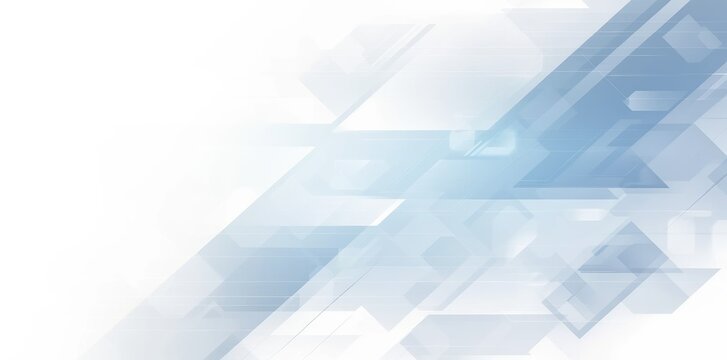 Light blue and white high - tech background with light gray geometric shapes and gradient for technology - related designs.