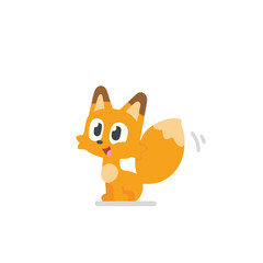 Cheerful Orange Fox Cartoon Character Isolated on White