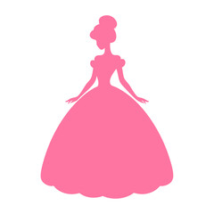 Pink Silhouette of Woman in Ball Gown