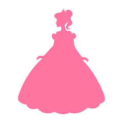 Pink Silhouette of Woman in Ball Gown