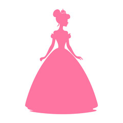 Pink Silhouette of Woman in Ball Gown