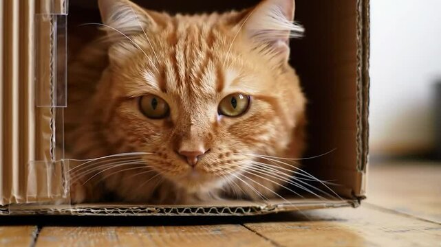 chat dans un carton