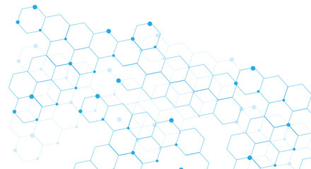 Obraz premium Blue hexagonal abstract background,health care and science medical background, template design with connect hexagons