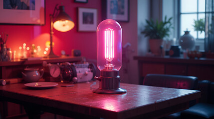 Xenon lamp on the table. appearance of a xenon lamp.