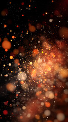 Fototapeta premium A vibrant display of glowing particles against a dark background, creating a magical and dynamic visual effect.