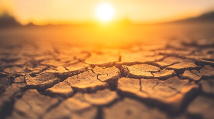 Cracked Dry Earth Desert Landscape Sunlight