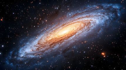 Fototapeta premium Spiral Galaxy with Bright Core and Starry Arms