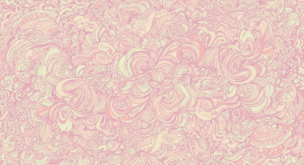 Fototapeta premium Abstract floral pattern in pastel colors with swirling designs 