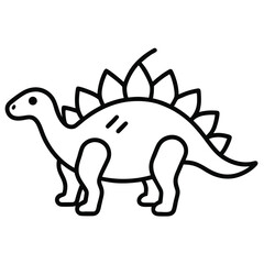 ankylosaurus dinosaur outline icon isolated on white background