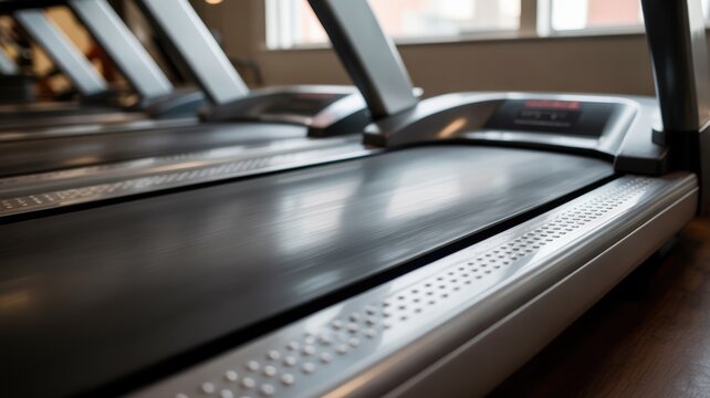 Row of Treadmills in a Gym Setting