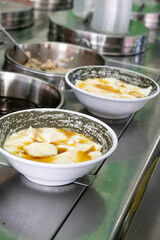 A delicious bowl of soft tofu pudding, known as 