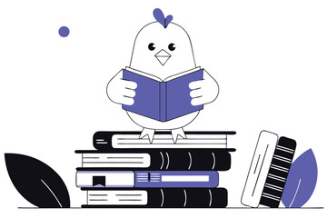 National book lovers day celebration card design featuring book and floral elements