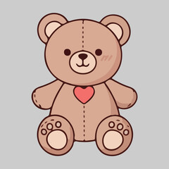 Obraz premium Adorable Brown Teddy Bear Illustration