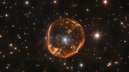 Astronomical Phenomenon: Planetary Nebula in Starry Sky