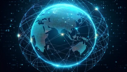 digital planet with global network connections
